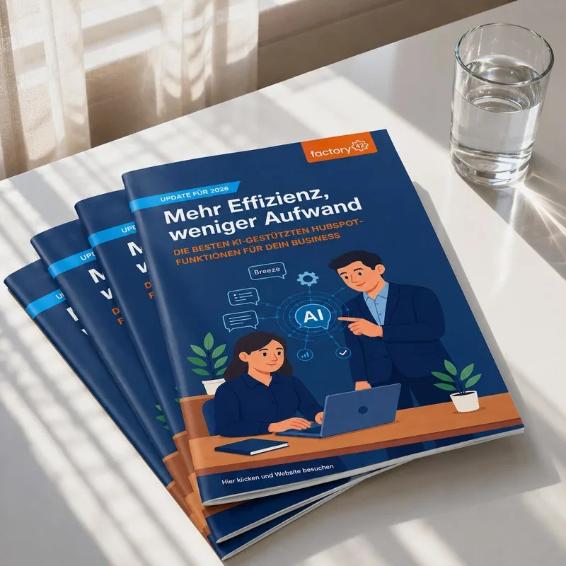 Gedruckte Exemplare des Whitepapers zu KI-Funktionen in HubSpot